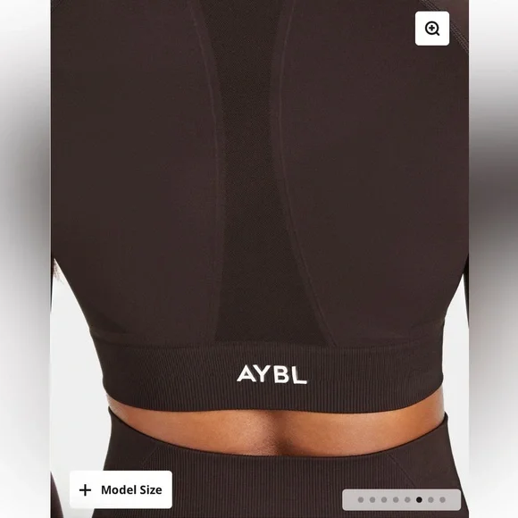 AYBL EMPOWER SEAMLESS LONG SLEEVE CROP TOP - Cocoa Brown - S - Picture 7 of 15